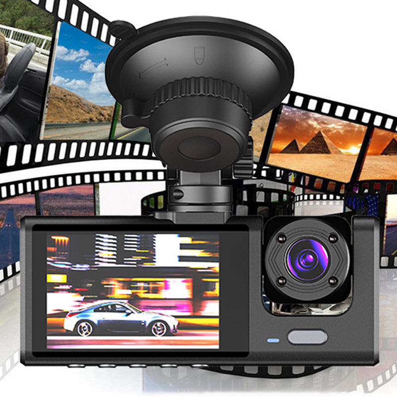 Nachtzicht drievoudige lens 1080p rijrecorder