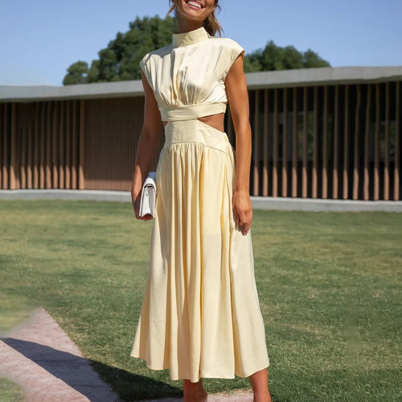 Cutout at the waist vacation midi dress