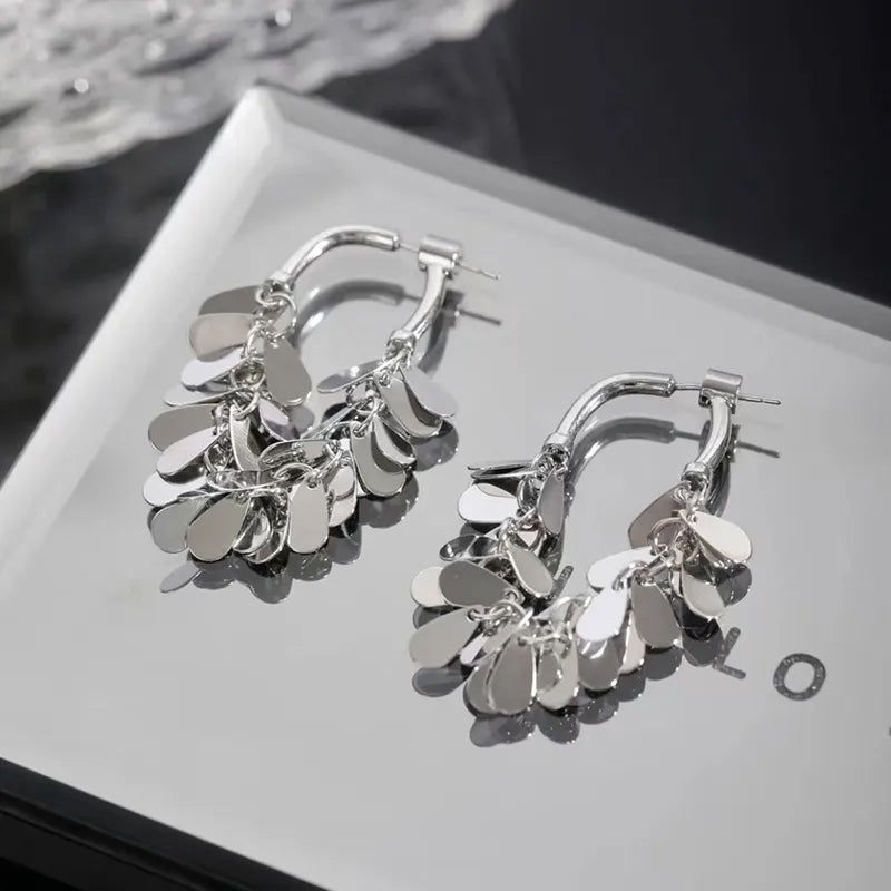 Pailletten kwastje oorbellen