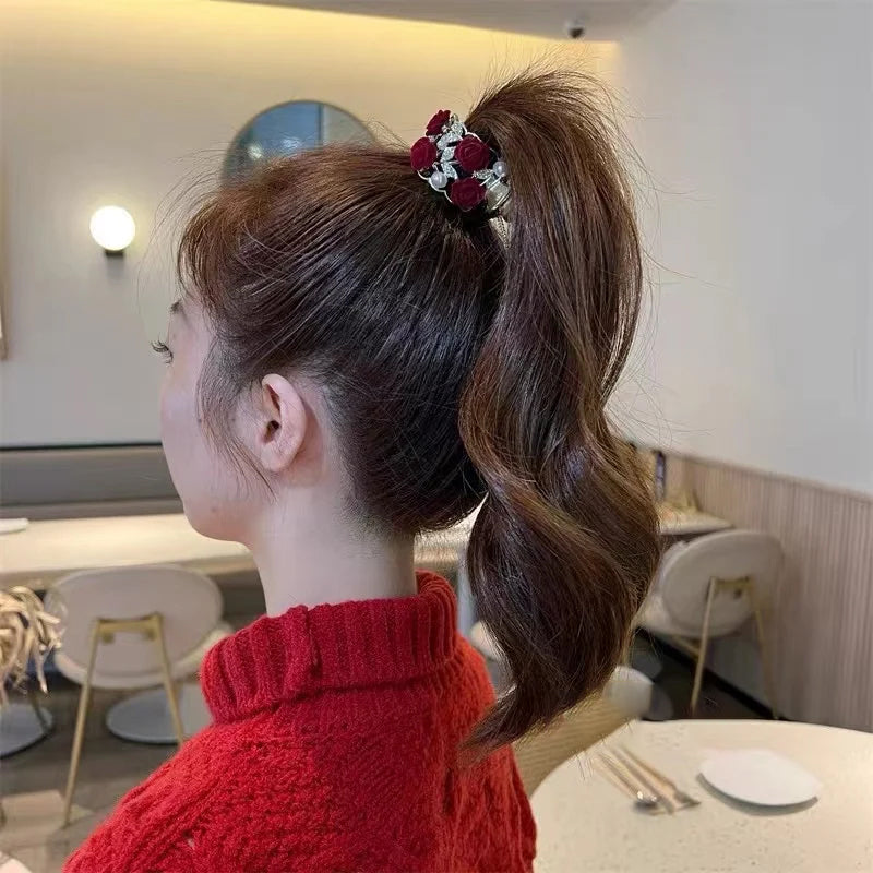 Vintage Roos Haarspeld