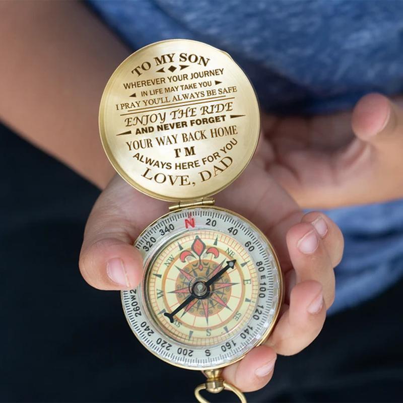 Pa aan zoon - geniet van de belettering Ride Compass