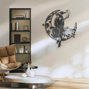 Heksenwiet op de stijgende maan metalen muurkunst