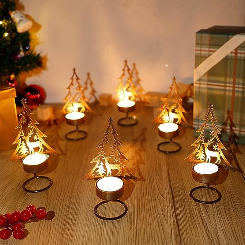 IJzeren kaarsenhouder in de vorm van een kerstboom