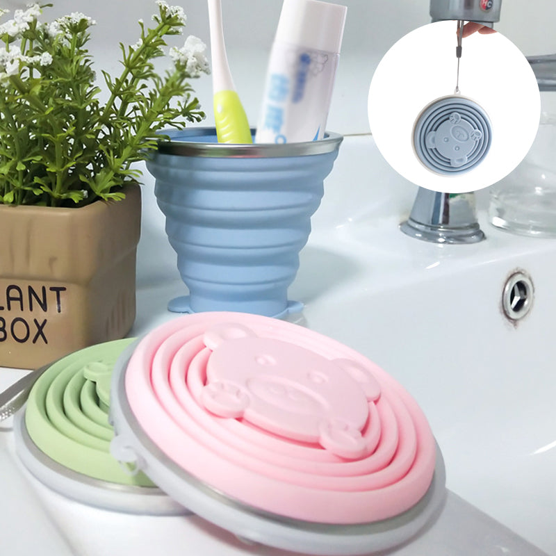 Draagbare siliconen beker voor op reis