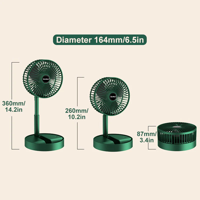 Mini telescopische opvouwbare ventilator