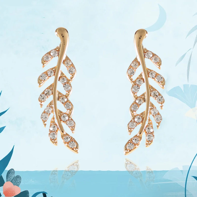 blad Stud Oorbellen Dagelijkse oor klimmers voor dames