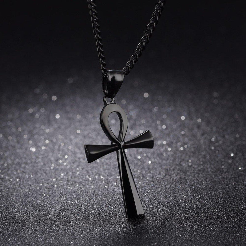 Stainless steel oude Egyptische kruis heren ketting