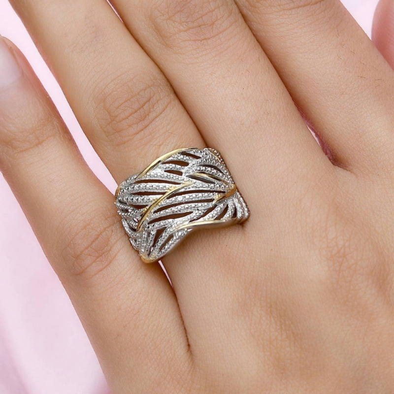 Zirkoon-gedraaide gelaagde tweekleurige ring