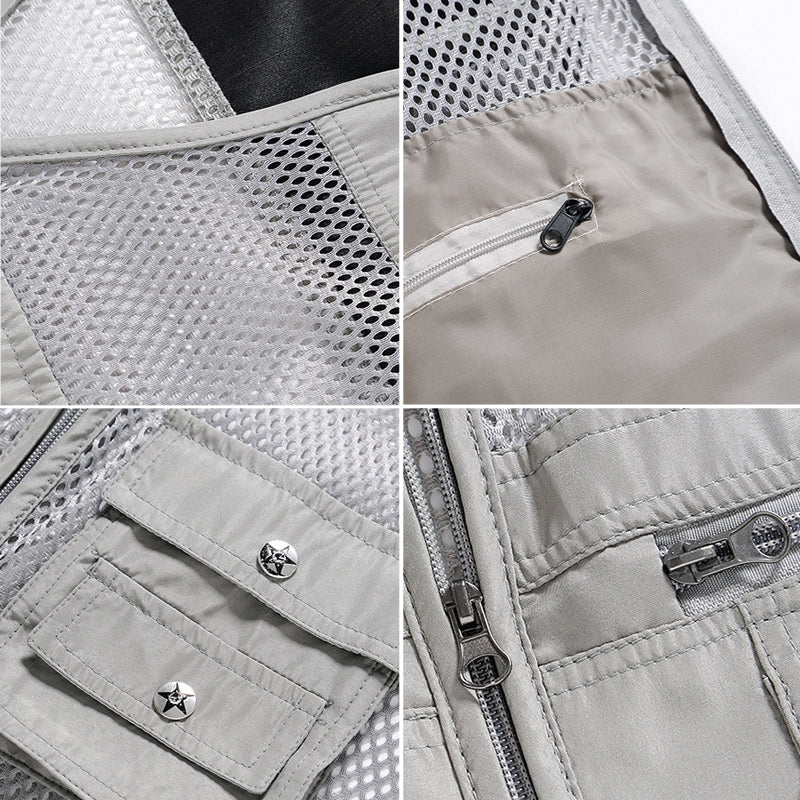 Zomers outdoor multi-pocket mesh vest