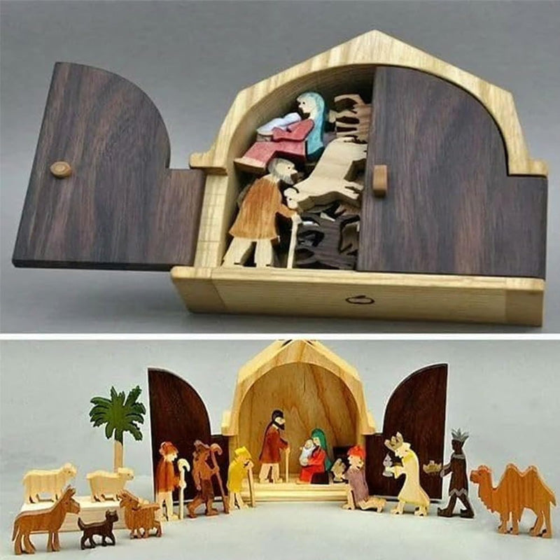 Het Kerst verhaal Unieke kerststal Houten kerststal