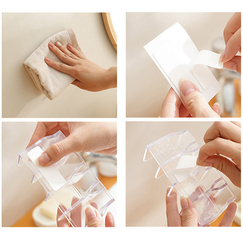 Aan de muur gemonteerde huidverzorgingsorganizer voor reinigingsmiddelen