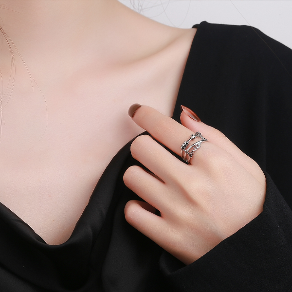 Lichte luxe transfer kralen ring