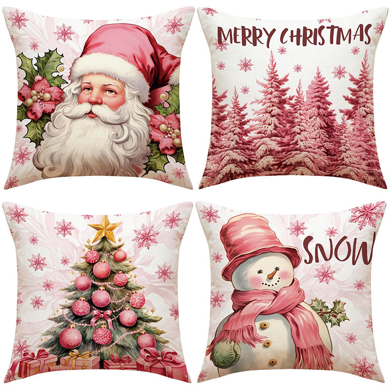 Roze kerstkussenslopen