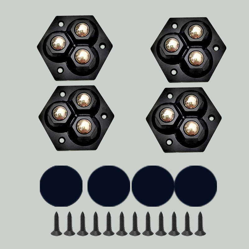 360° draaibaar zwenkwiel met drie kogels