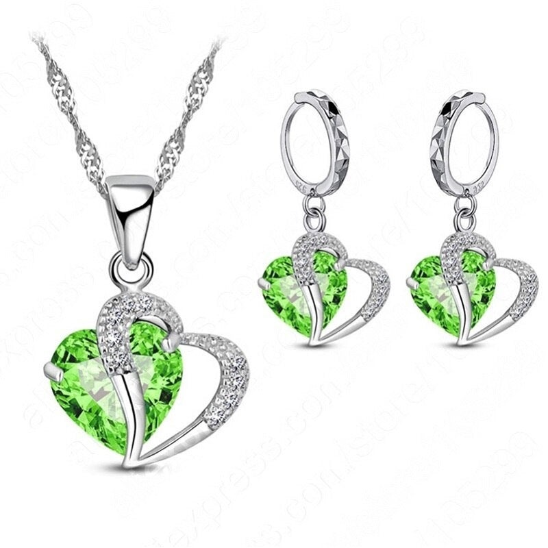 Hart Design Zirkoon Ketting Hanger Oorbellen Sets
