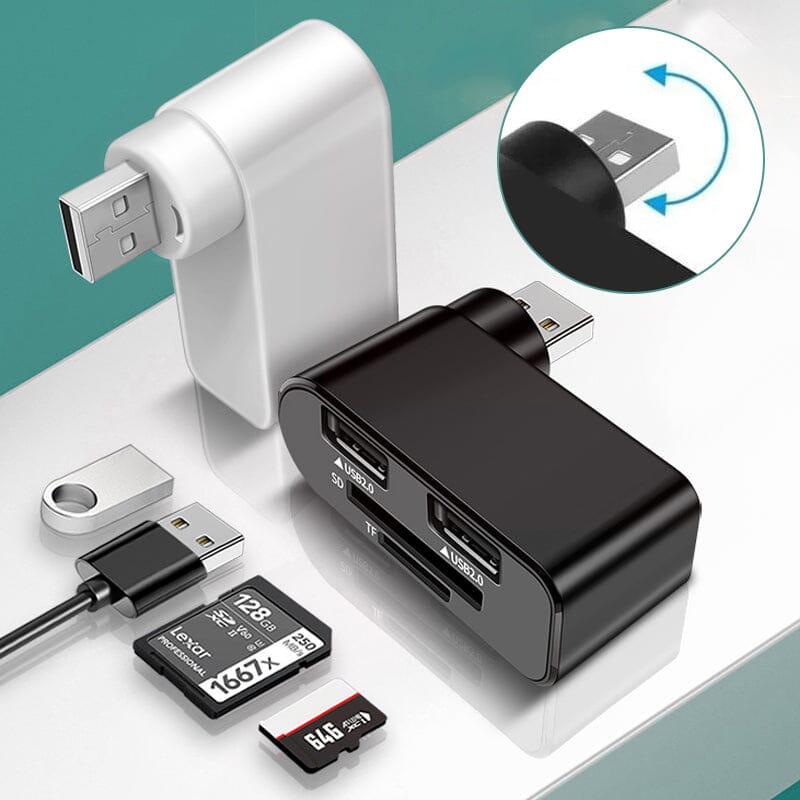 4-in-1 draaibare USB-hub