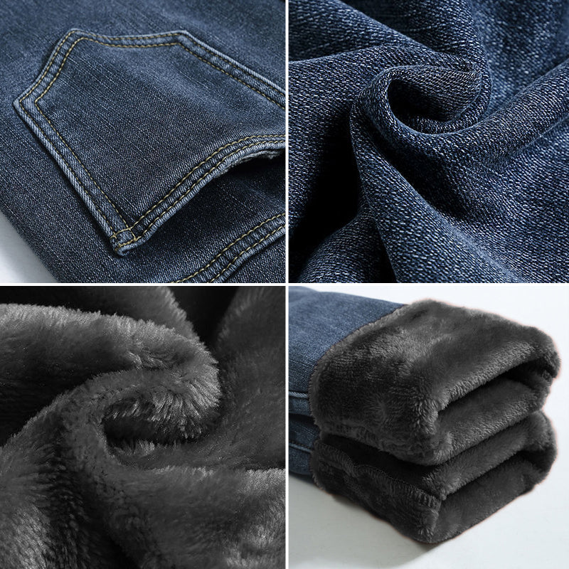 Verdikte elastische potloodbroek met fleece