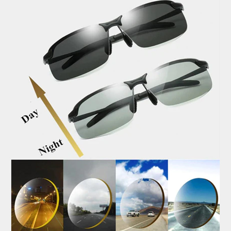 Men's Photochromic Sunglasses with Anti-glare Polarized Lens