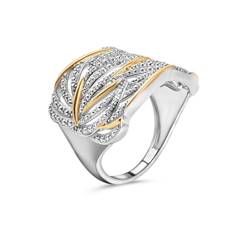 Zirkoon-gedraaide gelaagde tweekleurige ring