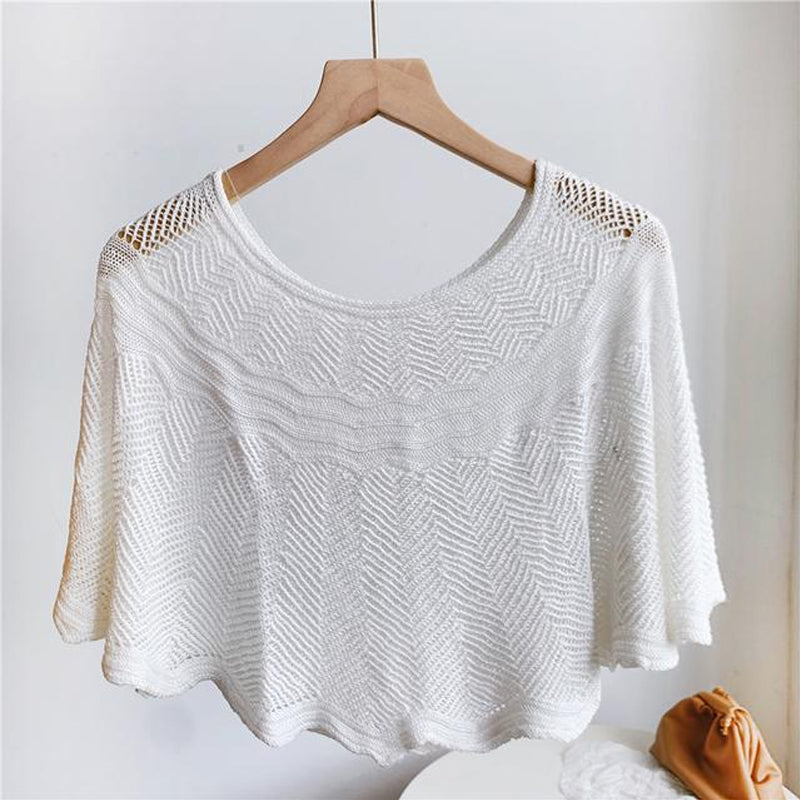 Gebreide zon werende ijszijden sjaal