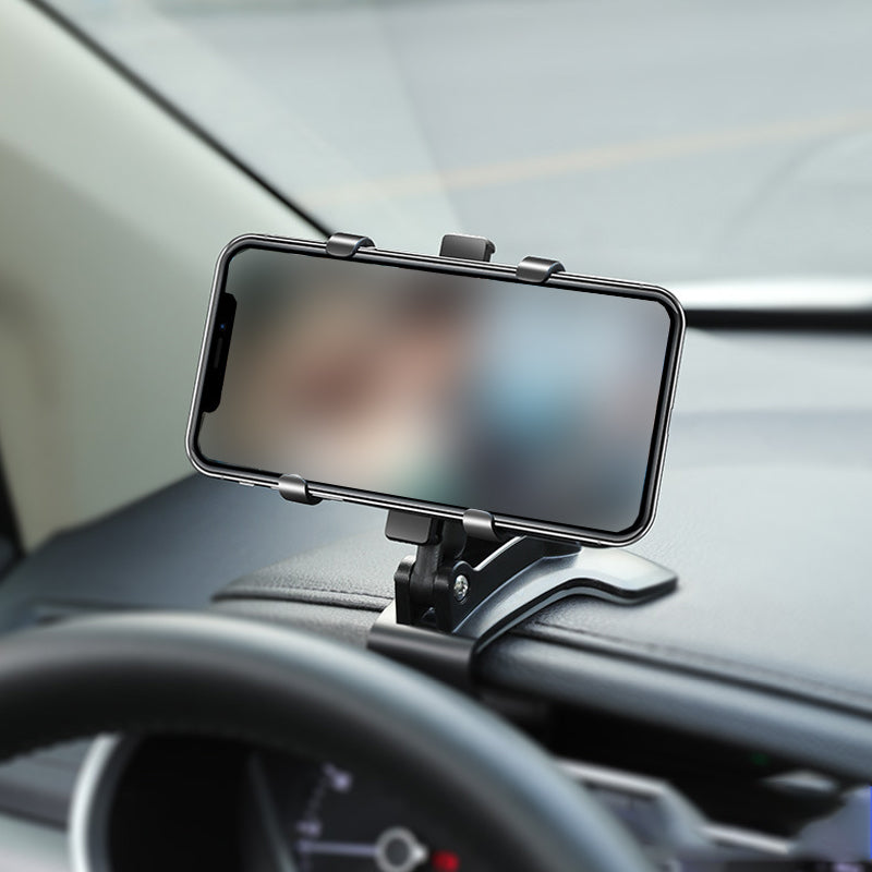 Telefoonhouder met kentekenplaat in het dashboard