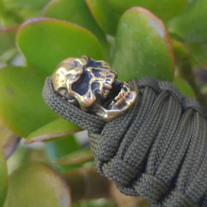 Paracord Sleutelhanger Mummie Messing Schedel