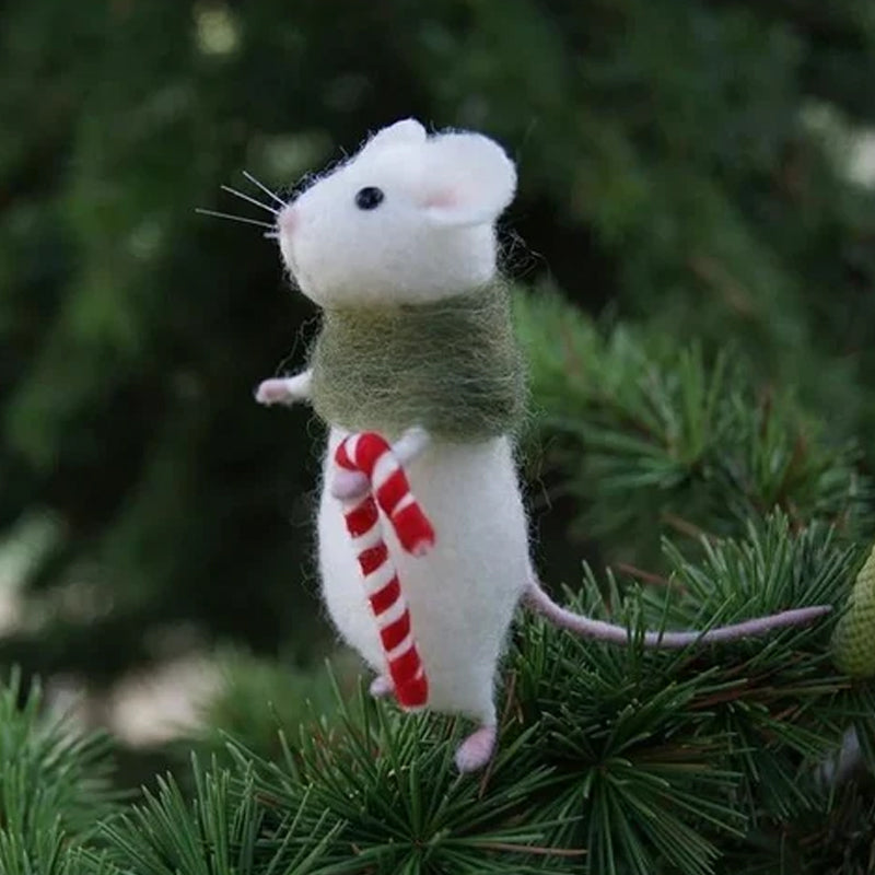 Vilten muis- en pompoenornament