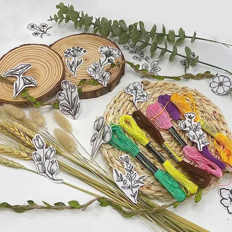 Geborduurde papierset