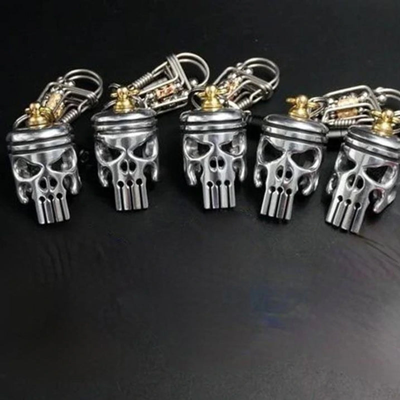 Piston Art Skull Sleutelhanger