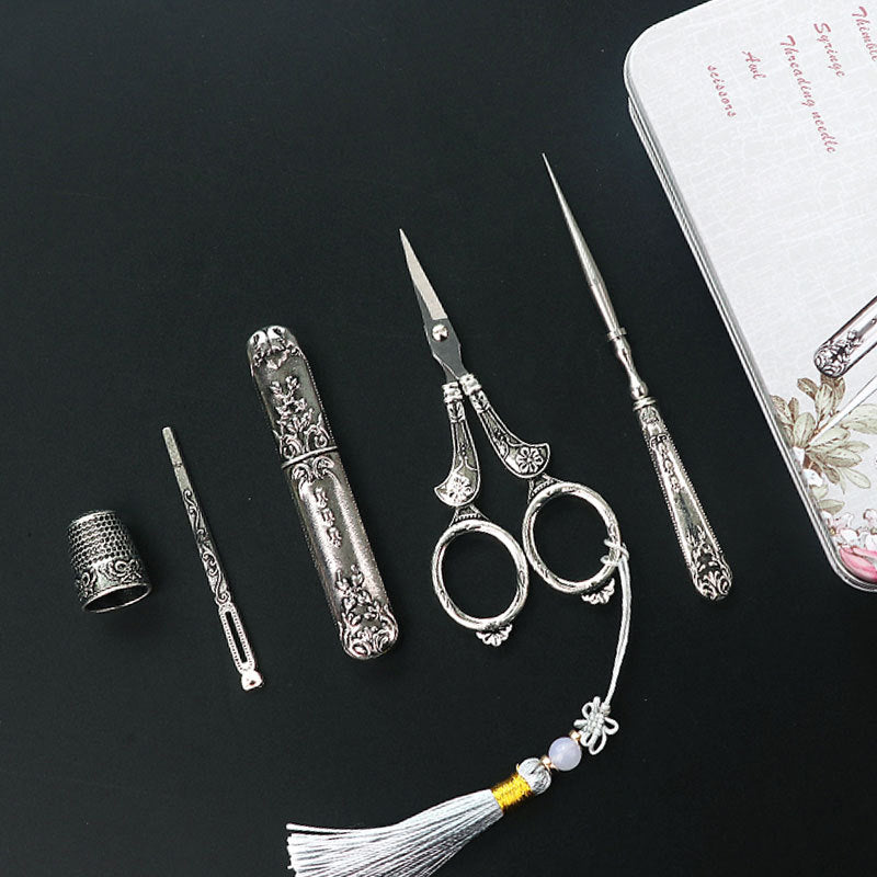 Europese antieke vintage naai dozen set