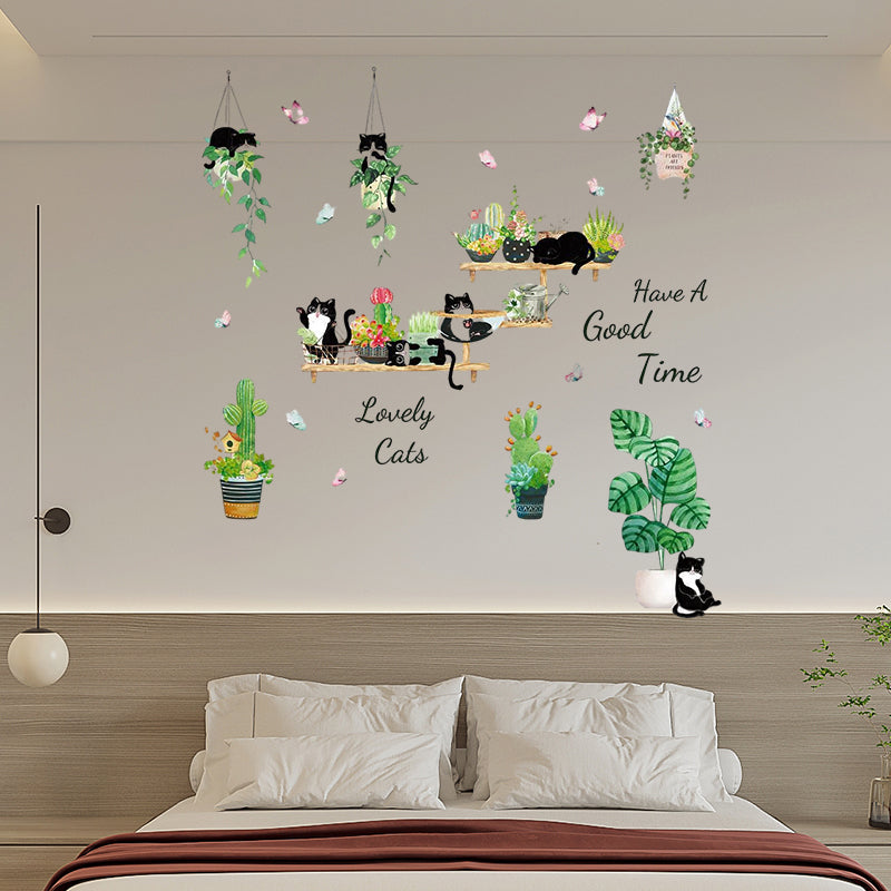 Groene plant 3D zelfklevende muursticker