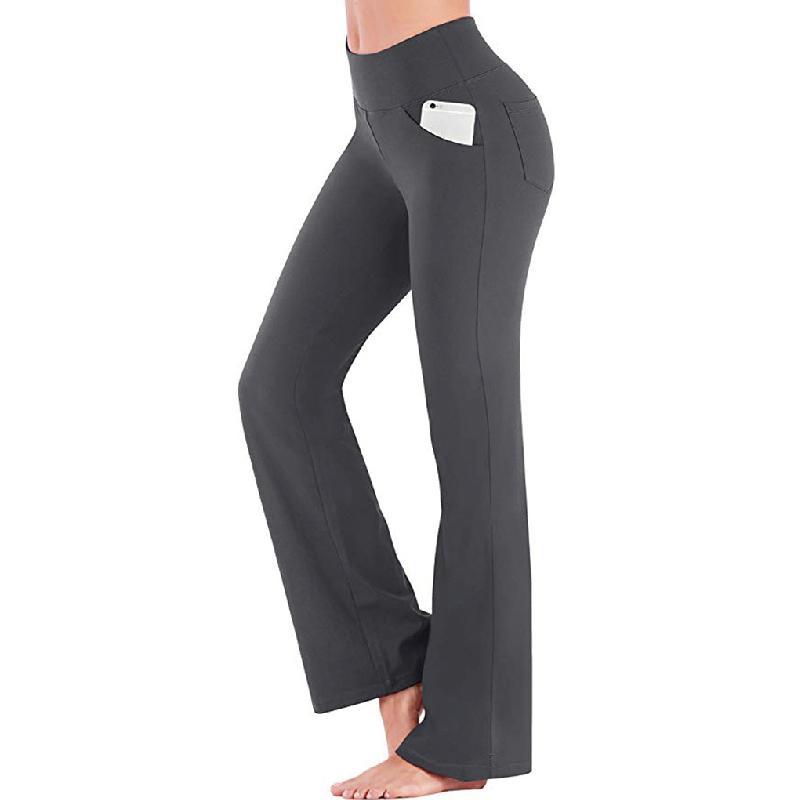 Yoga broeken met hoge taille en uitlopende pijpen voor dames