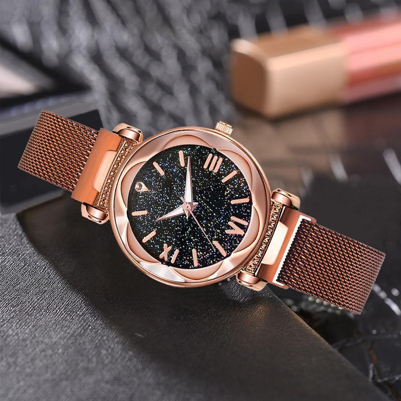 Luxe polshorloge met sterrenhemel voor dames