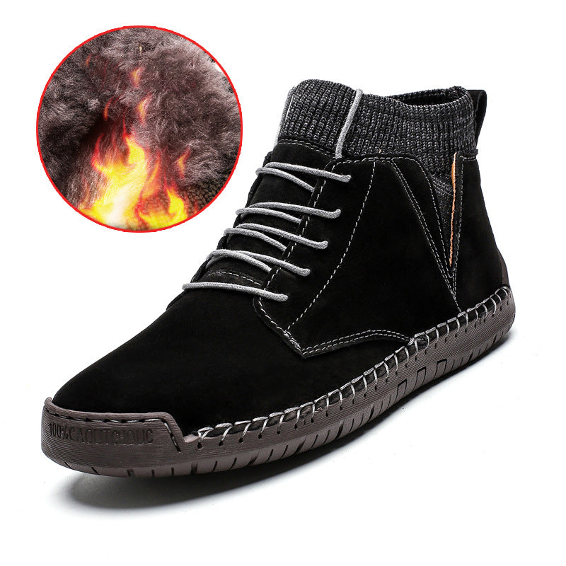 Handgestikte halfhoge heren schoenen