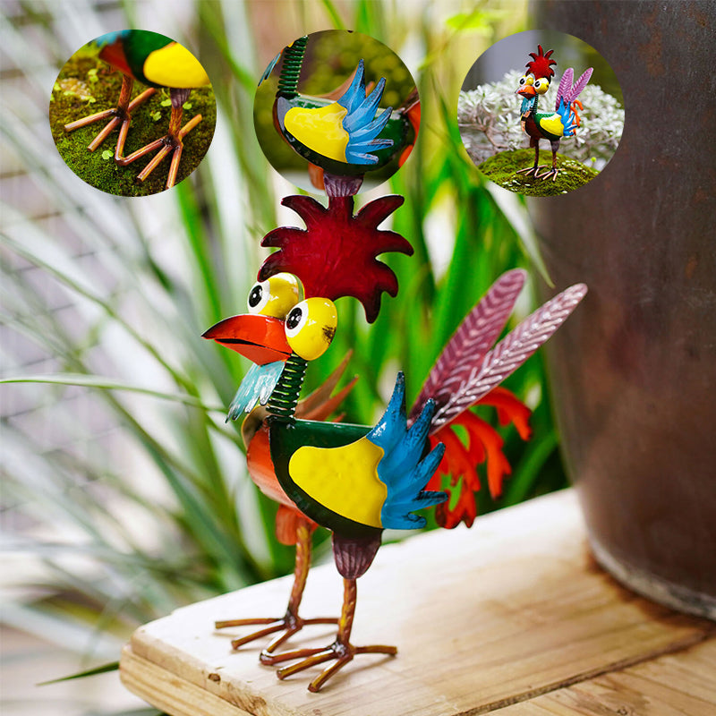 Grappig tuinhaanstandbeeld🐓