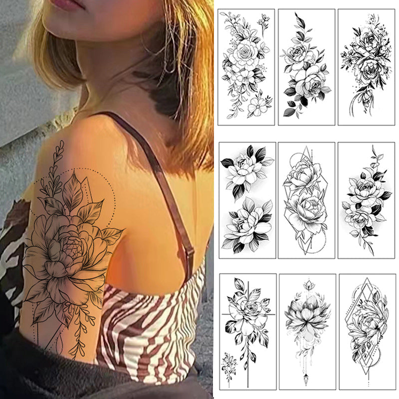 Schets bloem tattoo stickers