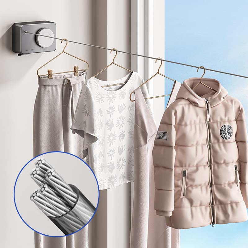 Onzichtbare intrekbare waslijn