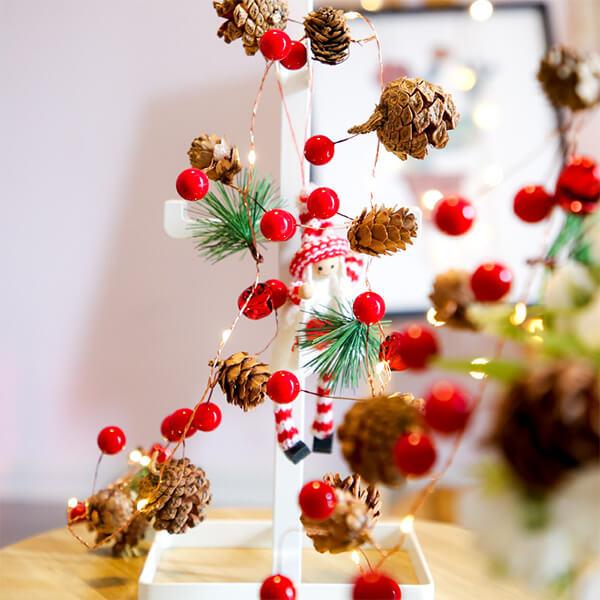 Kerstmis Dennenappel & Moerbei Decoratieve String Light