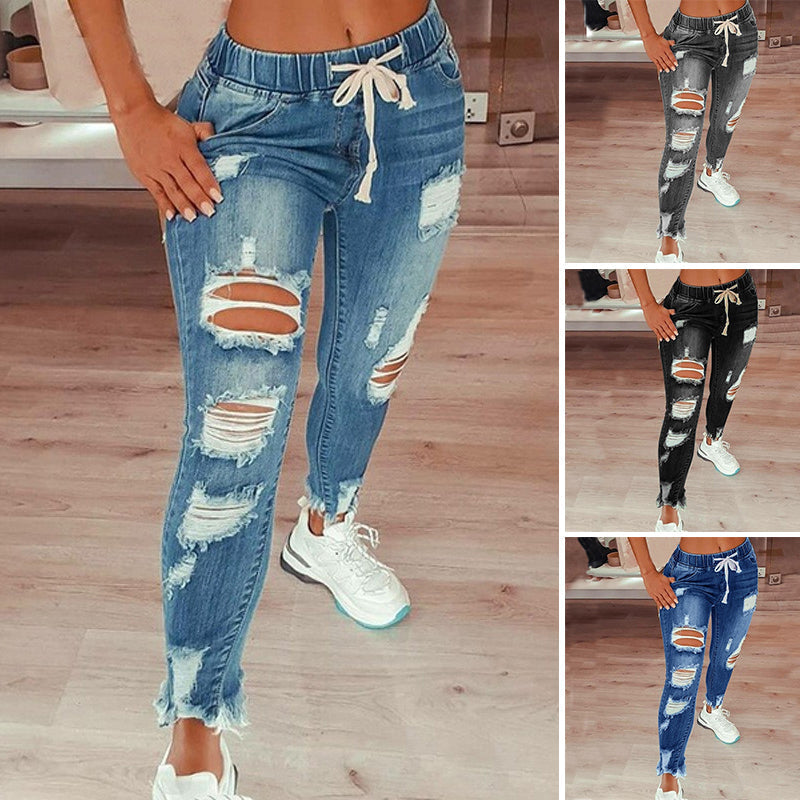 Hoge rekbare dames jeans