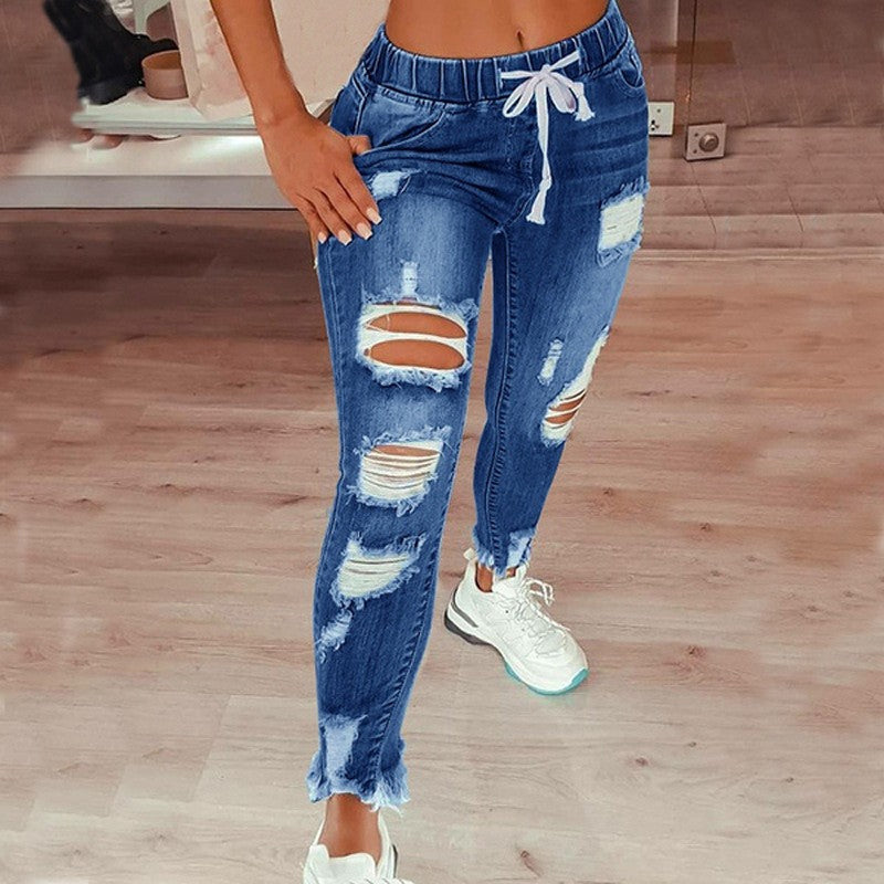 Hoge rekbare dames jeans