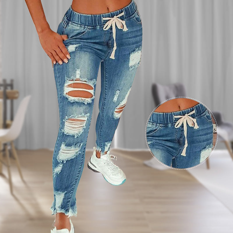 Hoge rekbare dames jeans