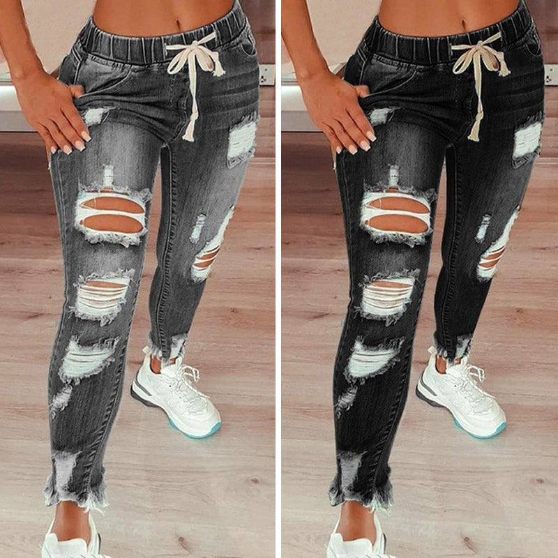 Hoge rekbare dames jeans