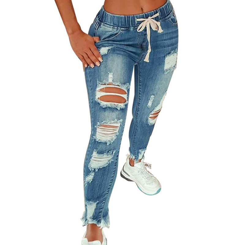 Hoge rekbare dames jeans