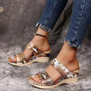 Casual sandalen met dierenprint voor dames