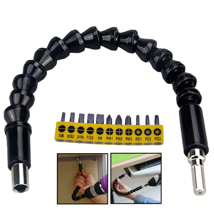 Flexibele boorverlenging met schroefboorhouder