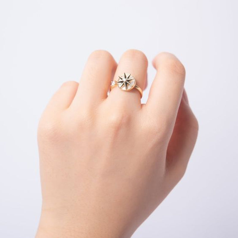 Achtpuntige ster wervelende ring