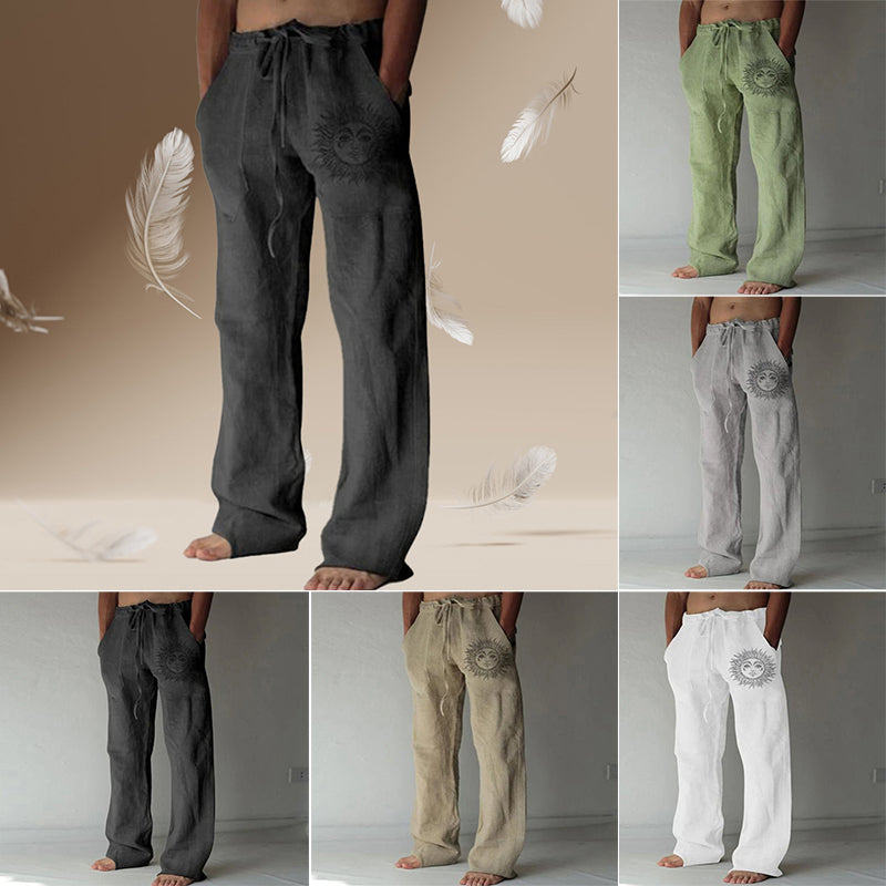 Elastische casual broek met trekkoord