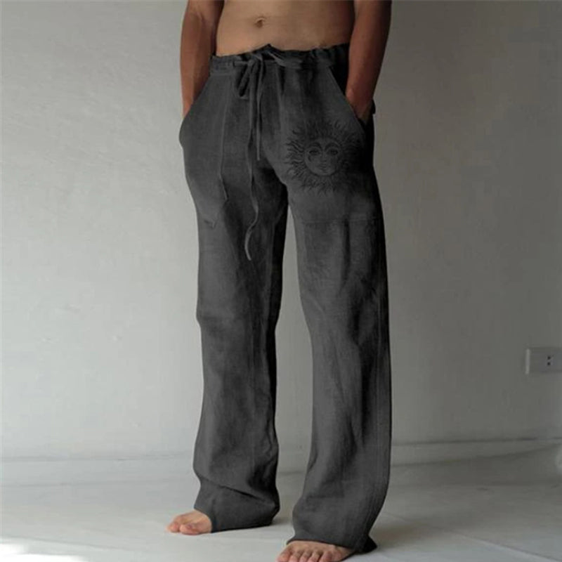 Elastische casual broek met trekkoord