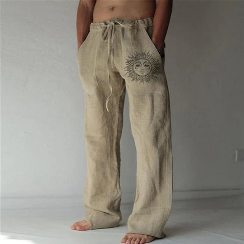 Elastische casual broek met trekkoord