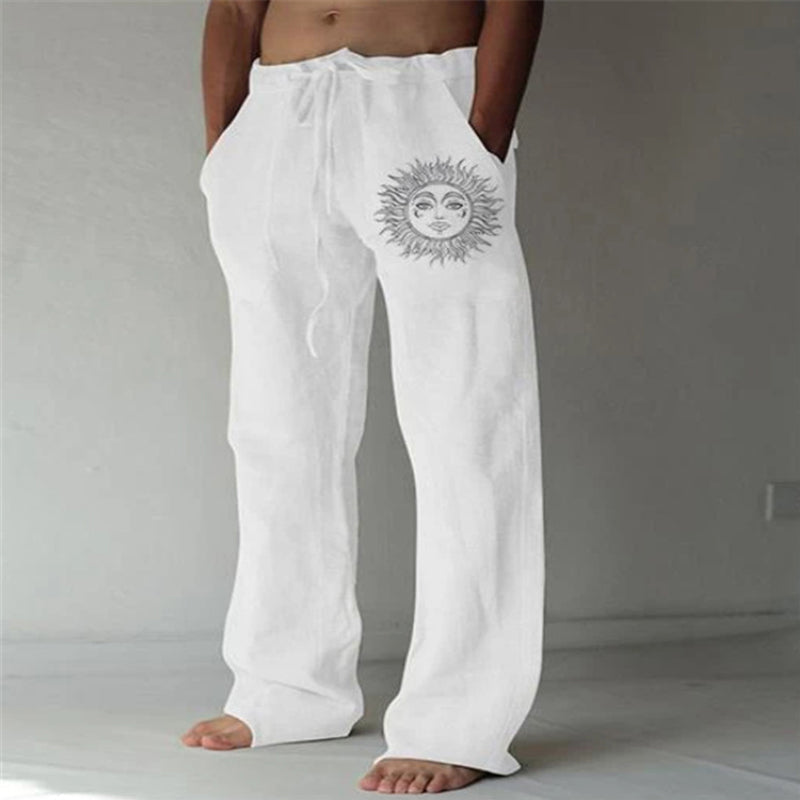 Elastische casual broek met trekkoord